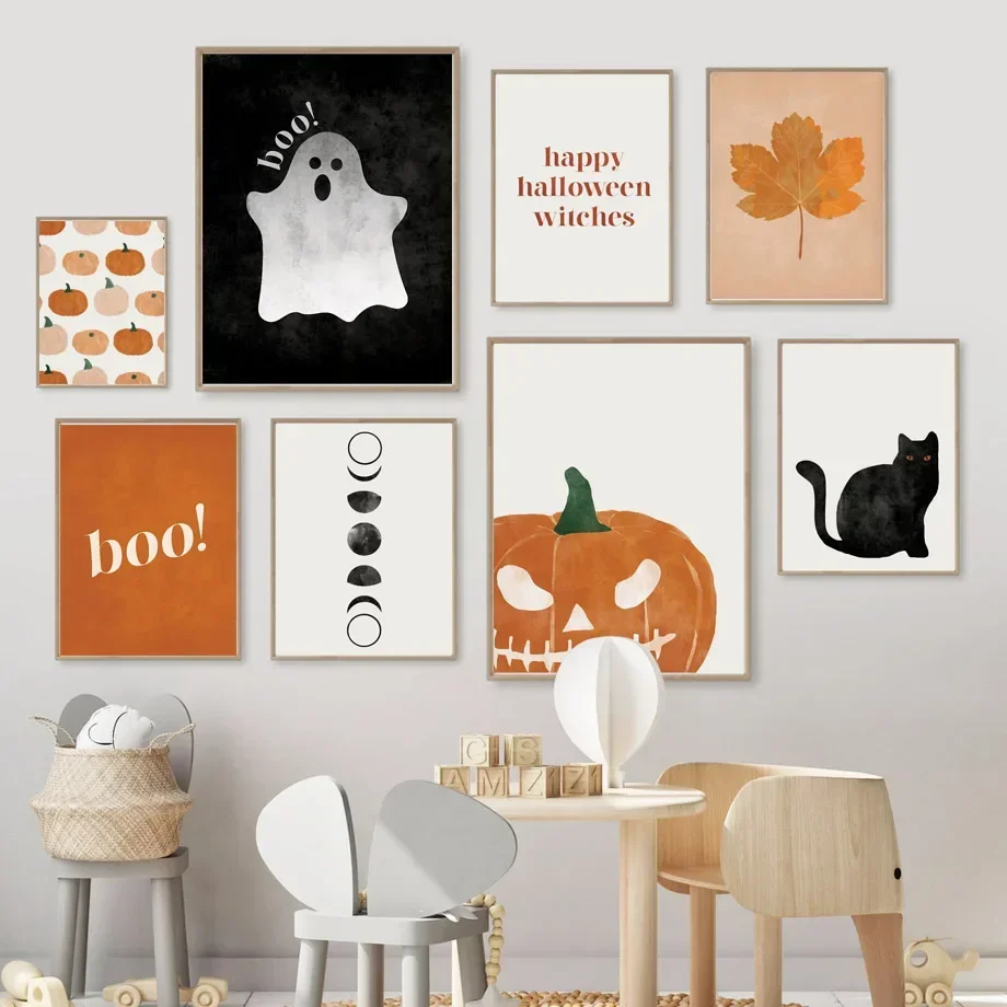 Baby Nursery Boy - Cat Halloween Soul Pumpkin Wall Art