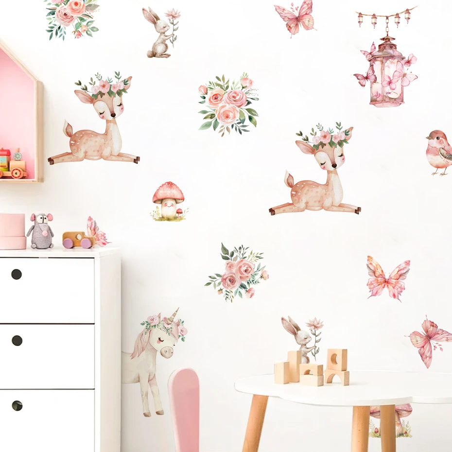 Cartoon Beautiful Deer House W - Baby Girl Nursery Quotes ulasan dan harga