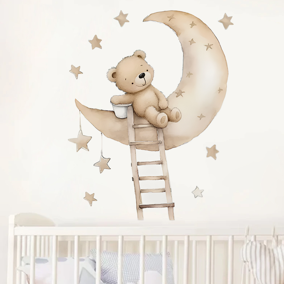 Cute Bear Star Cloud Wall Stic - Baby Girl Nursery Quotes ulasan dan harga