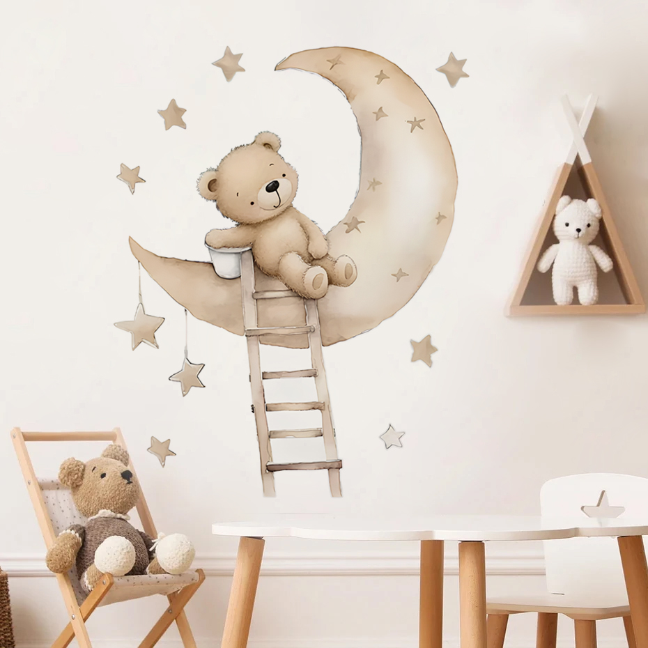 Cute Bear Star Cloud Wall Stic - Baby Girl Nursery Quotes ulasan dan harga