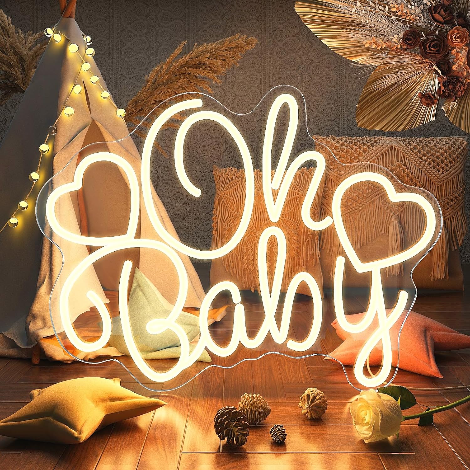Oh Baby Neon Sign LED Marquee  - Baby Nursery Wall Lights ulasan dan harga