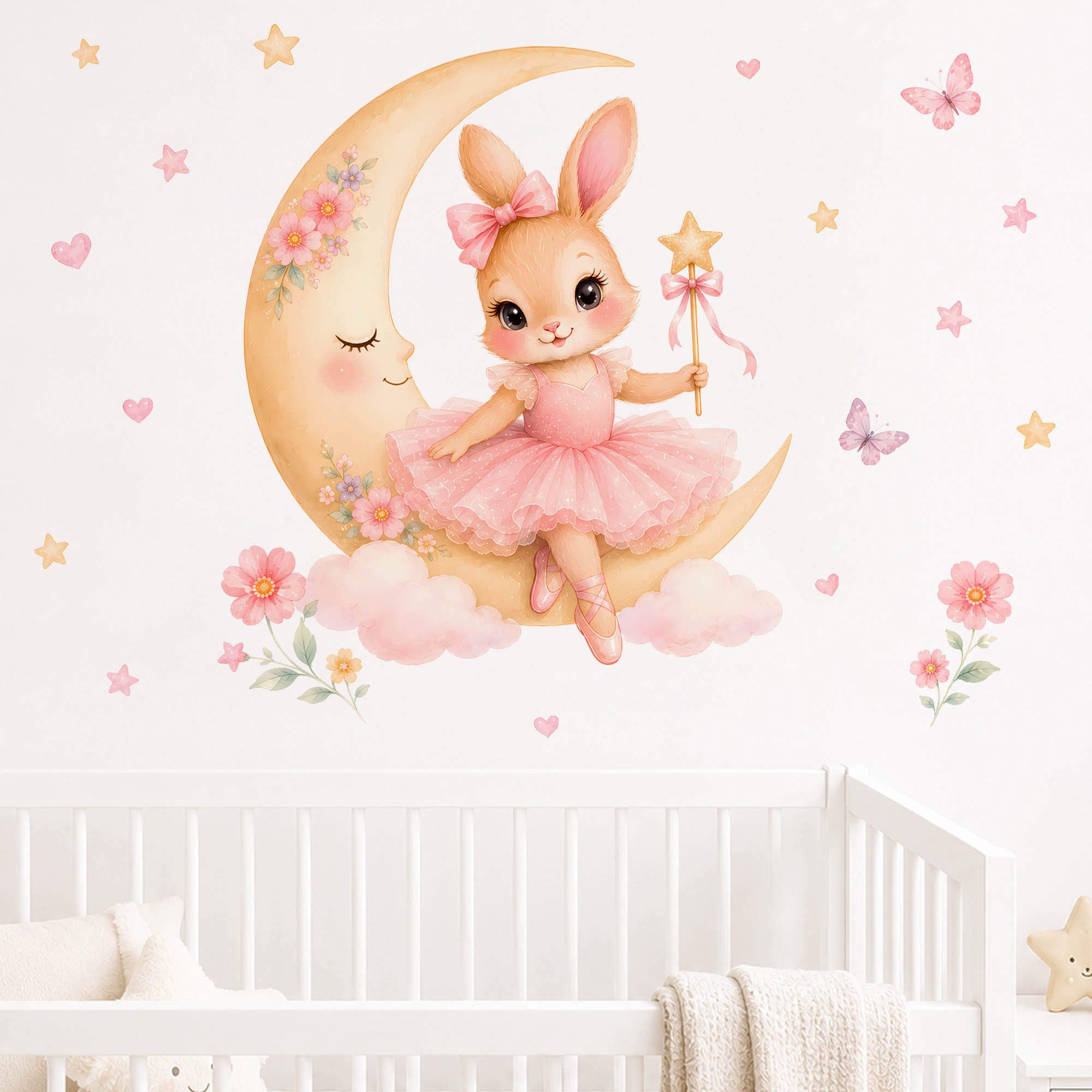 Watercolor Ballerina Bunny Moo - Baby Girl Nursery Quotes ulasan dan harga