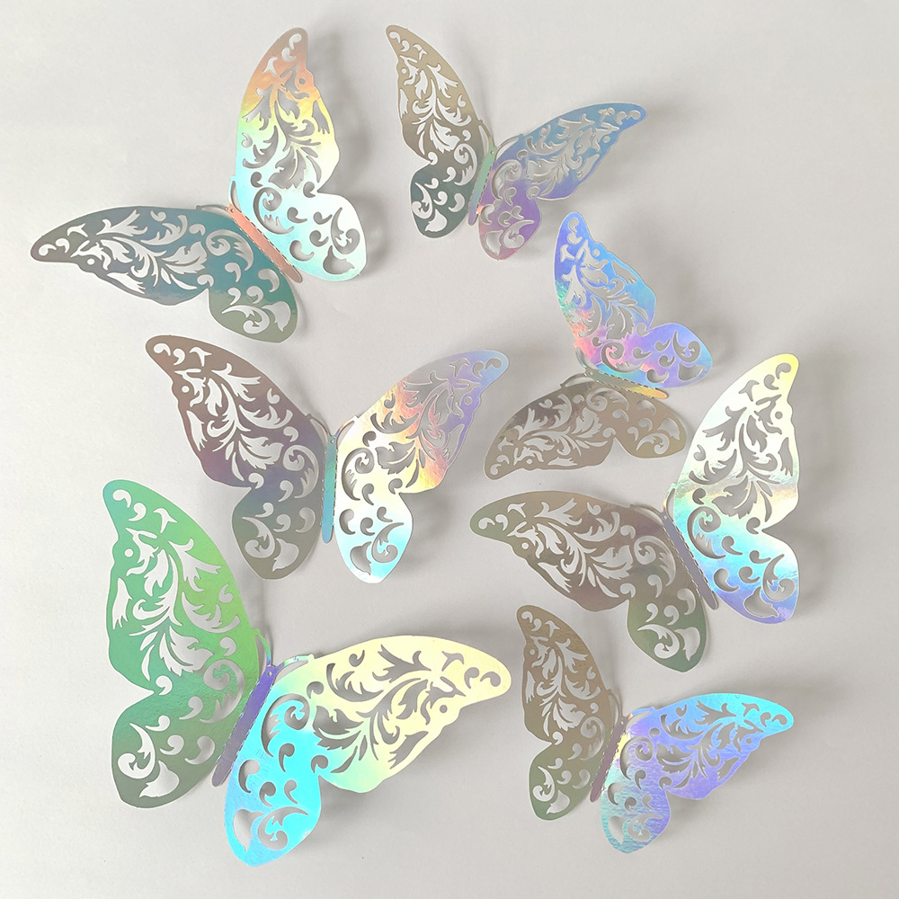 12pcs Colorful Silver Butterfl - Baby Girl Nursery Quotes ulasan dan harga