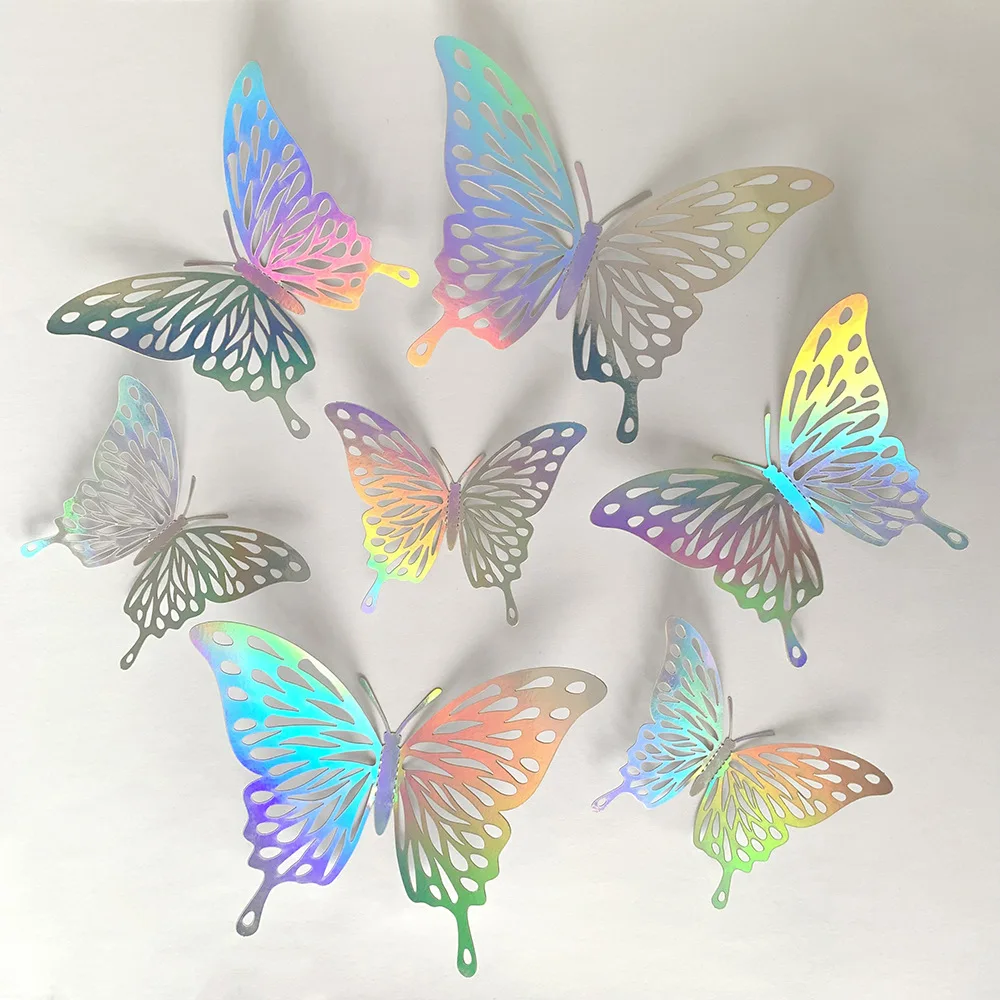 12pcs Colorful Silver Butterfl - Baby Girl Nursery Quotes ulasan dan harga