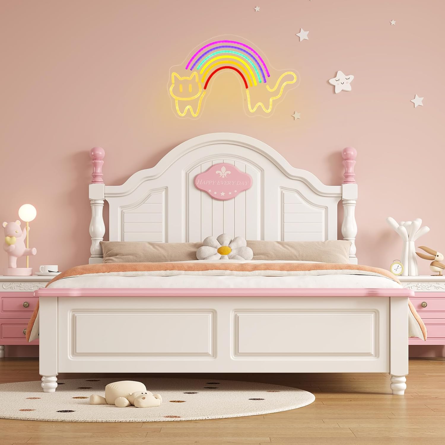Rainbow Cat Neon Sign Cute Cat - Baby Nursery Wall Lights ulasan dan harga