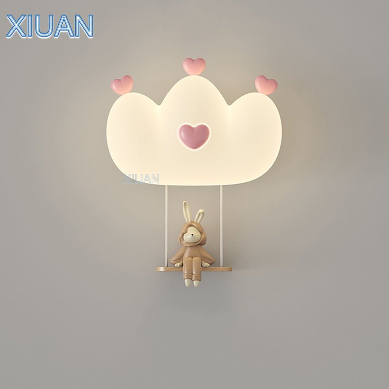 Romantic Pink Crown Wall Lamps - Baby Nursery Wall Lights ulasan dan harga