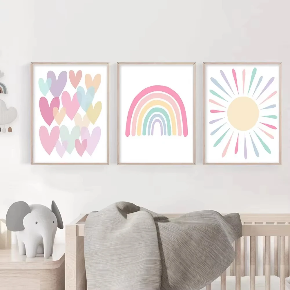 (No frame)Cartoon Heart Poster - Baby Nursery Frames ulasan dan harga
