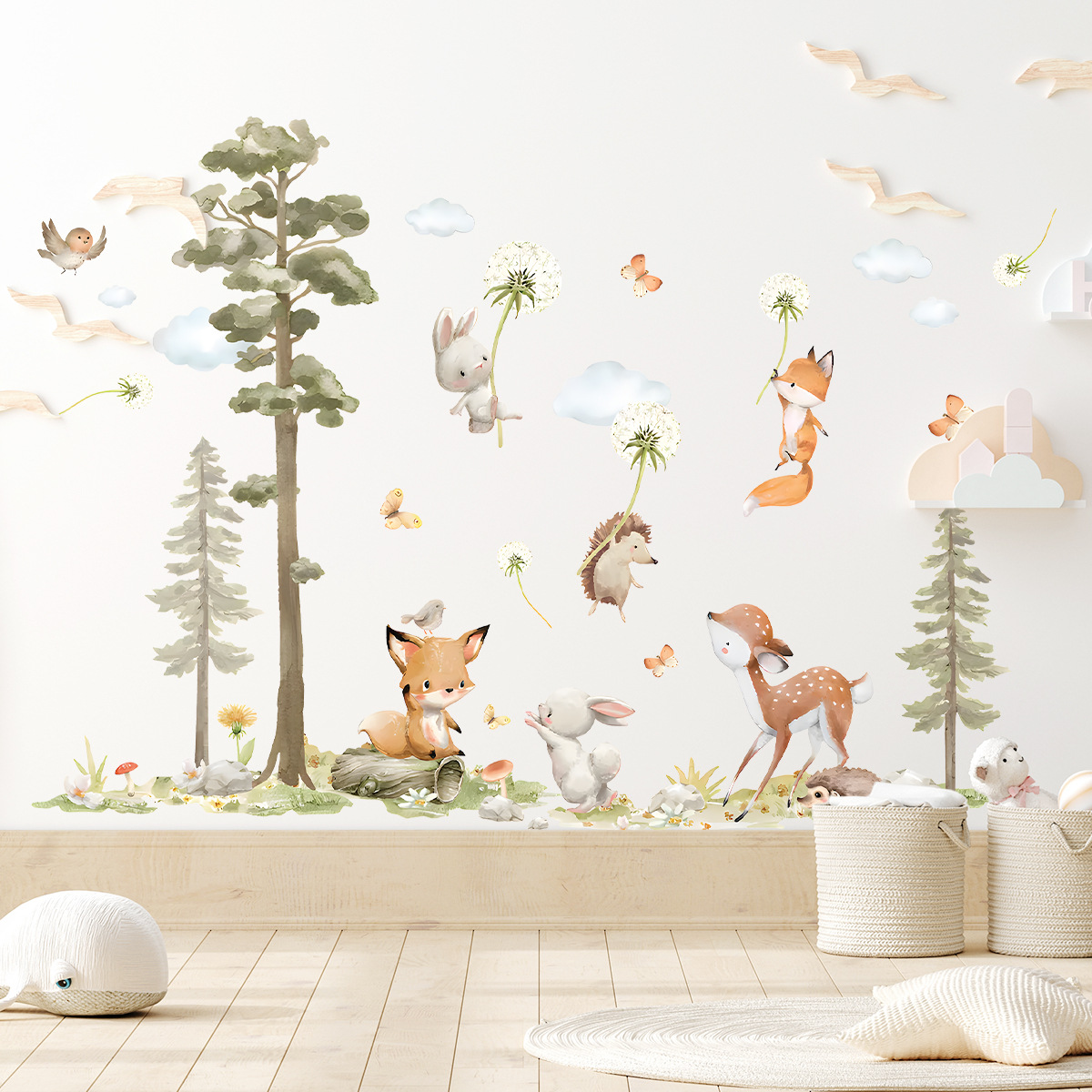 Cute Forest Animals Wall Stick - Baby Girl Nursery Quotes ulasan dan harga