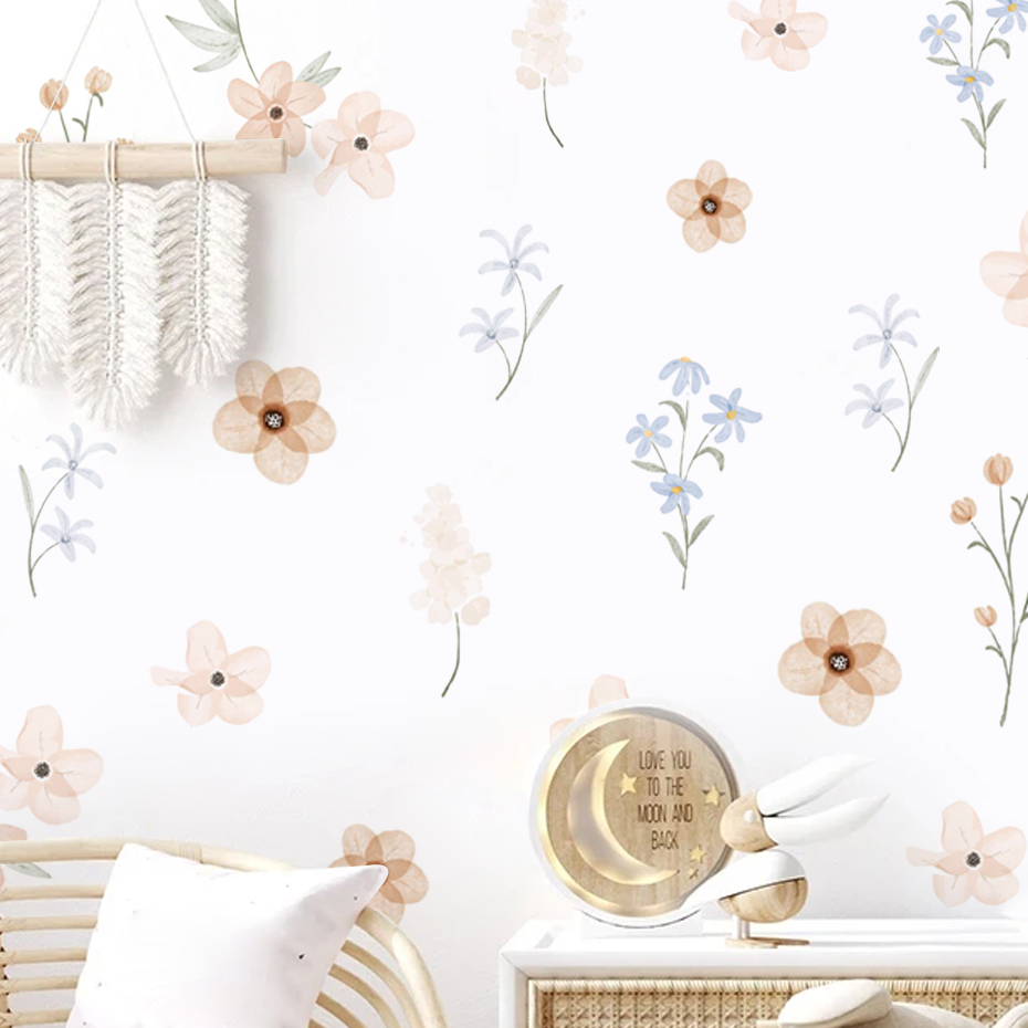 Watercolor Flowers Wall Sticke - Baby Girl Nursery Quotes ulasan dan harga