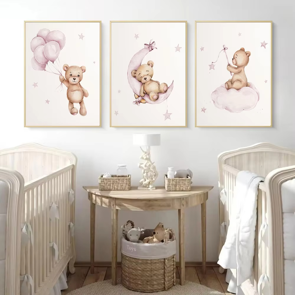 Bear Nursery Wall Art Decor Te - Baby Nursery Decor Girl ulasan dan harga
