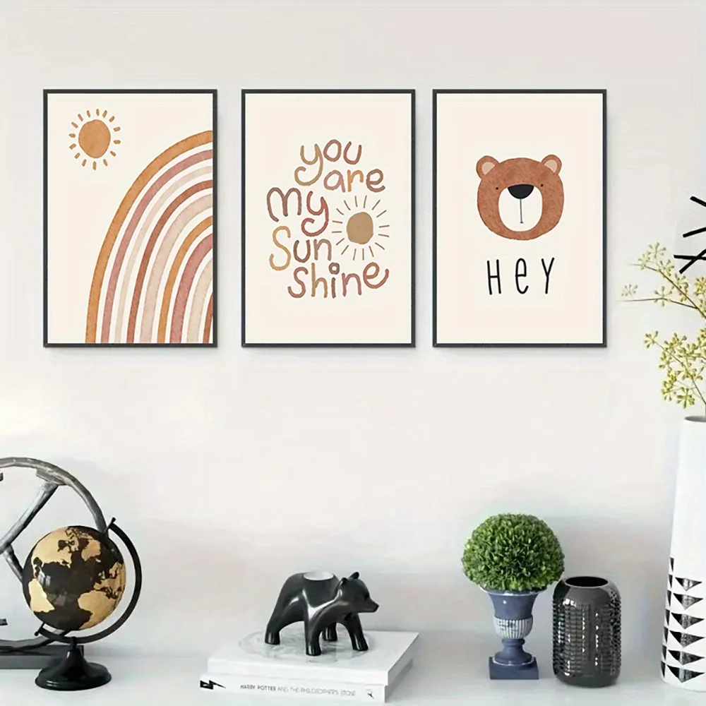 (No frame)3pcs Canvas Art Set, - Baby Nursery Frames ulasan dan harga