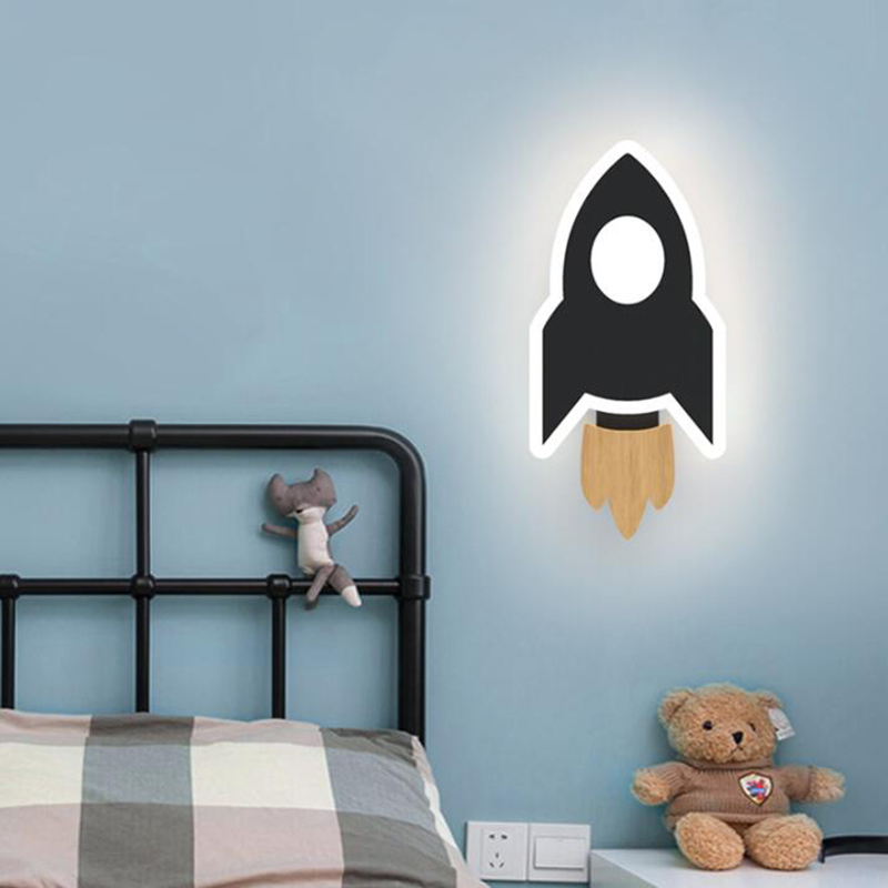 Cartoon LED Rocket Wall Lamp M - Baby Nursery Wall Lights ulasan dan harga